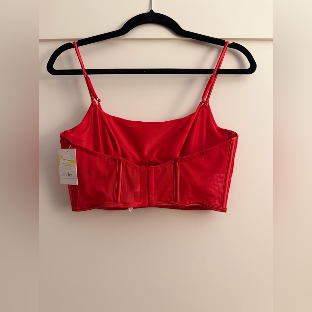 NEW WITH TAGS. AUDEN Rhinestone Corset Bra- Red (size M) - Picture 3 of 4